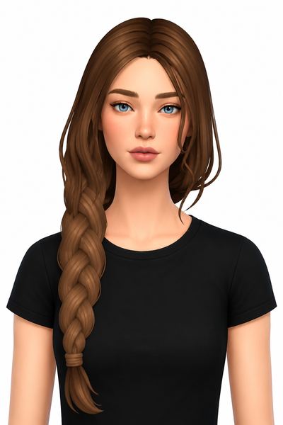 Hair Violet (gift) custom content (CC) for Sims 4 by LamaLamaLove