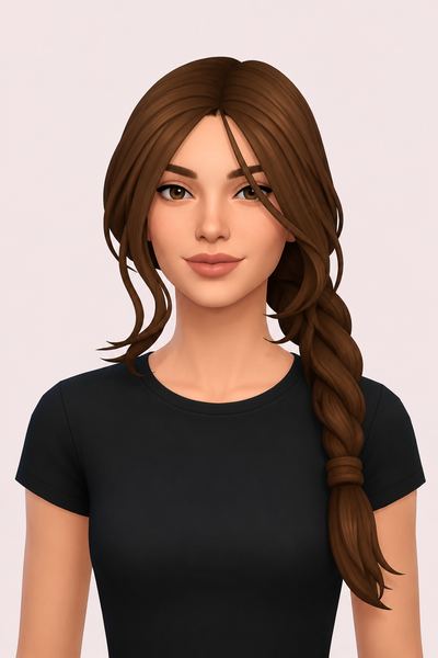 Hair Trish custom content (CC) for Sims 4 by LamaLamaLove
