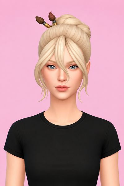 Hair Ronnette custom content (CC) for Sims 4 by LamaLamaLove