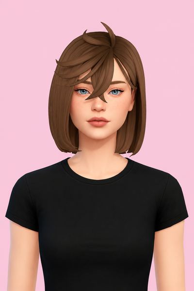 Hair Momo Ayase custom content (CC) for Sims 4 by LamaLamaLove