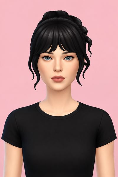 Hair Lucille custom content (CC) for Sims 4 by LamaLamaLove