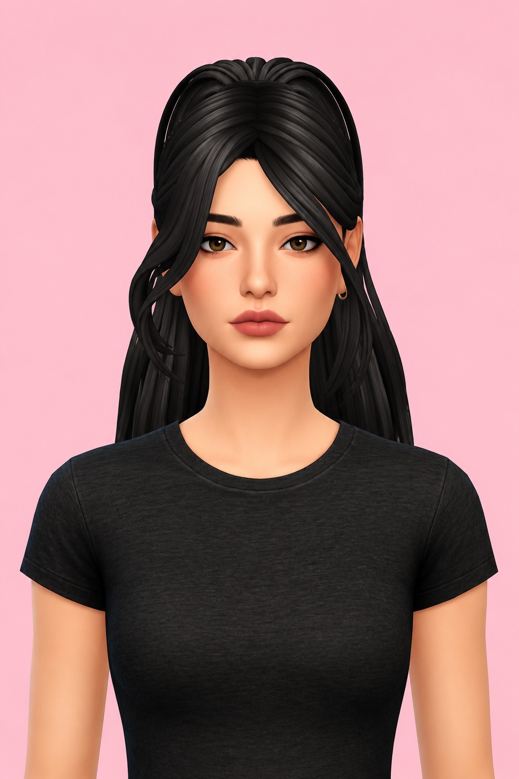 Hair Ilene custom content (CC) for Sims 4 by LamaLamaLove
