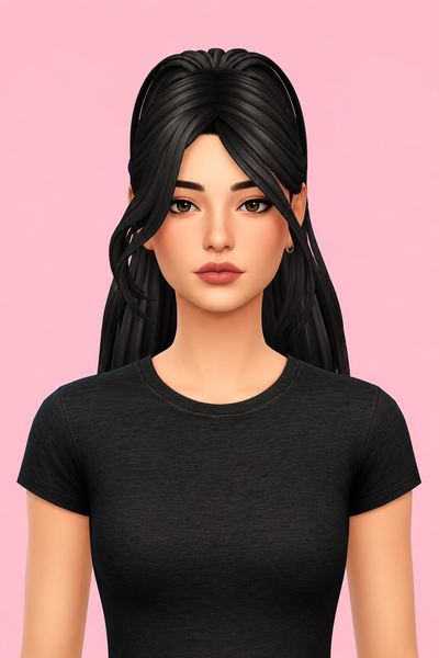 Hair Ilene custom content (CC) for Sims 4 by LamaLamaLove