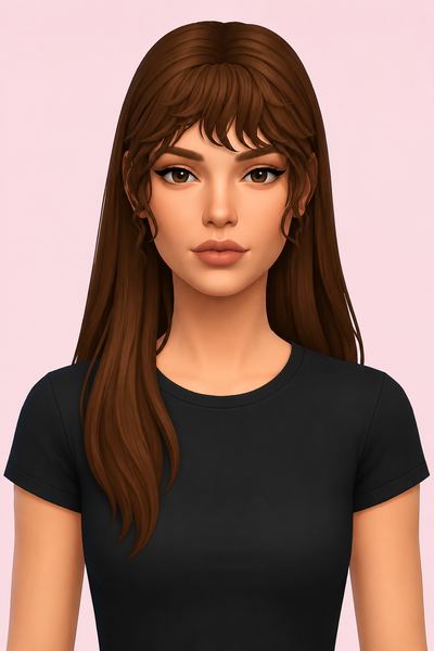 Hair Gloriana custom content (CC) for Sims 4 by LamaLamaLove