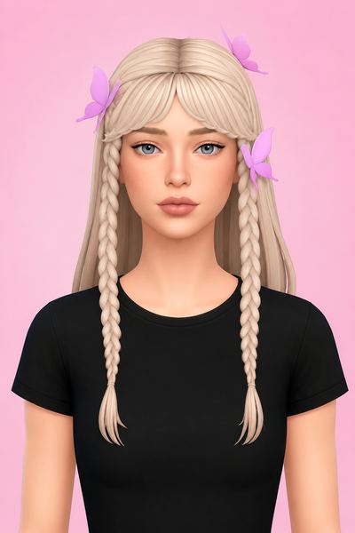 Hair Aviana custom content (CC) for Sims 4 by LamaLamaLove