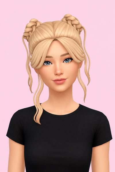 Hair Agatha custom content (CC) for Sims 4 by LamaLamaLove