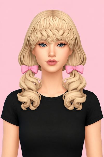 Hair Jessica custom content (CC) for Sims 4 by LamaLamaLove