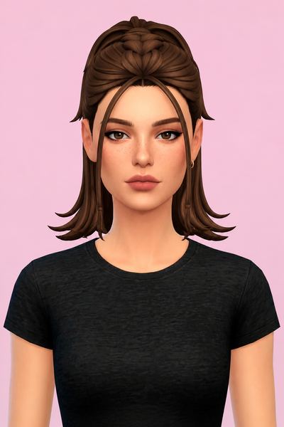 Hair Aster custom content (CC) for Sims 4 by LamaLamaLove