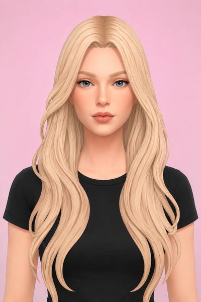 Hair Everleigh custom content (CC) for Sims 4 by LamaLamaLove