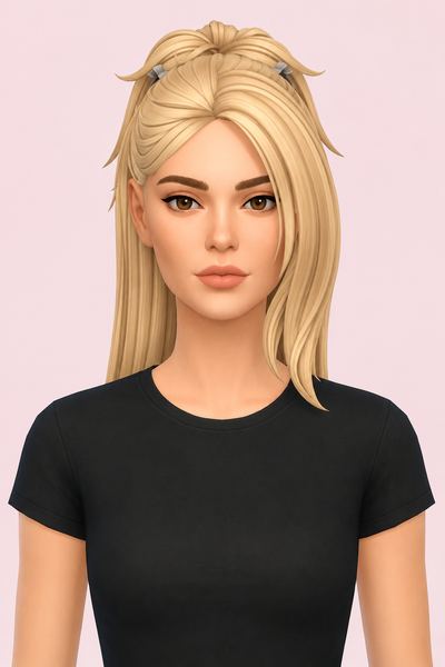 Hair Lavone custom content (CC) for Sims 4 by LamaLamaLove
