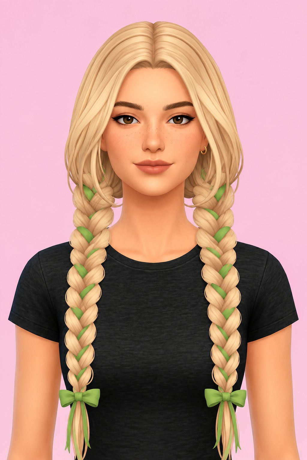 Hair Gena custom content (CC) for Sims 4 by LamaLamaLove