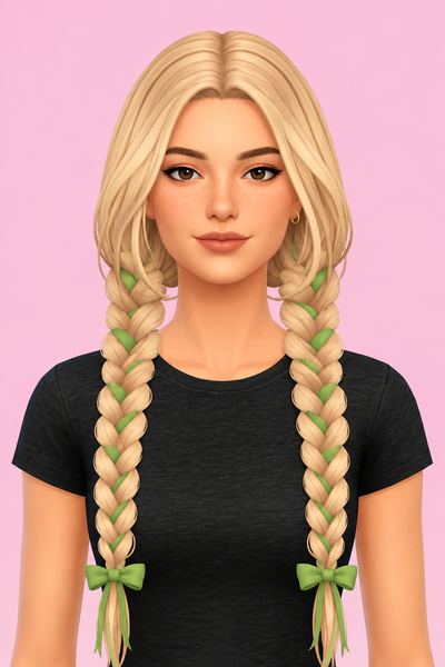 Hair Gena custom content (CC) for Sims 4 by LamaLamaLove