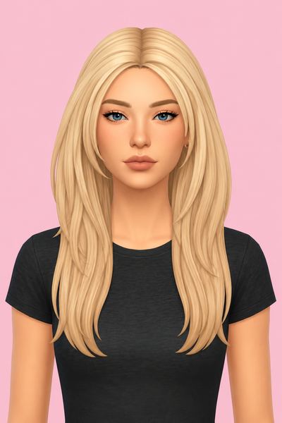 Hair Tetty custom content (CC) for Sims 4 by LamaLamaLove