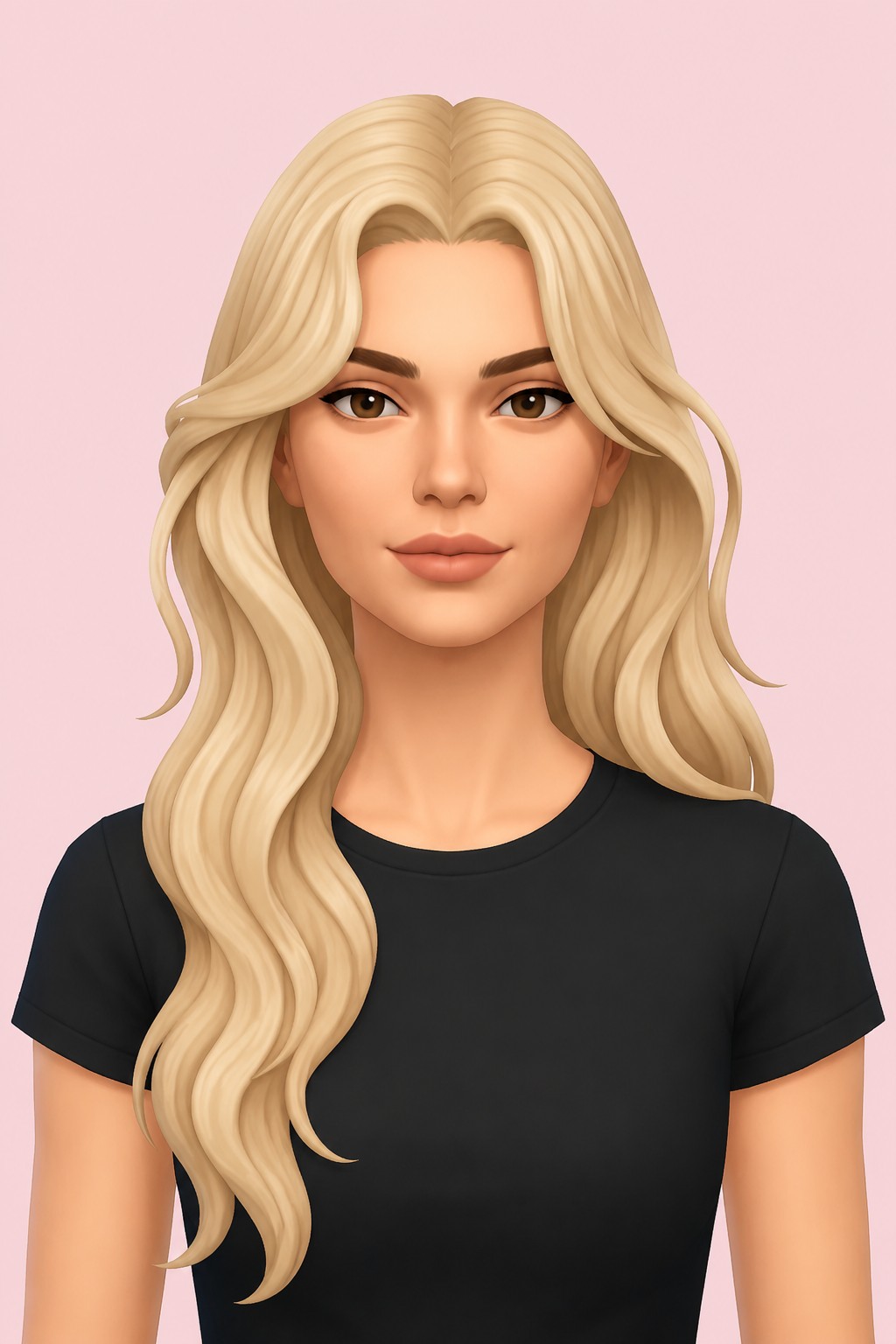 Hair Janelle (gift) custom content (CC) for Sims 4 by LamaLamaLove