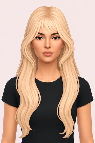 Hair Luvinia v1 v2 custom content (CC) for Sims 4 by LamaLamaLove
