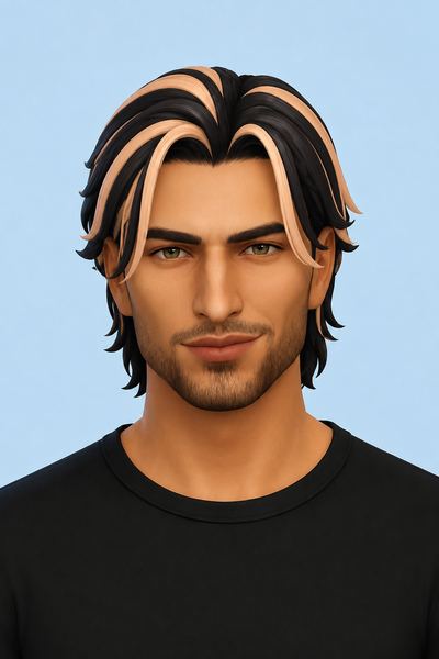 Hair Dorian custom content (CC) for Sims 4 by LamaLamaLove