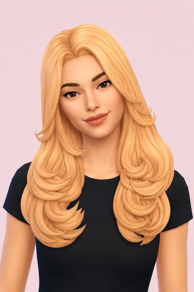 Hair Roni custom content (CC) for Sims 4 by LamaLamaLove