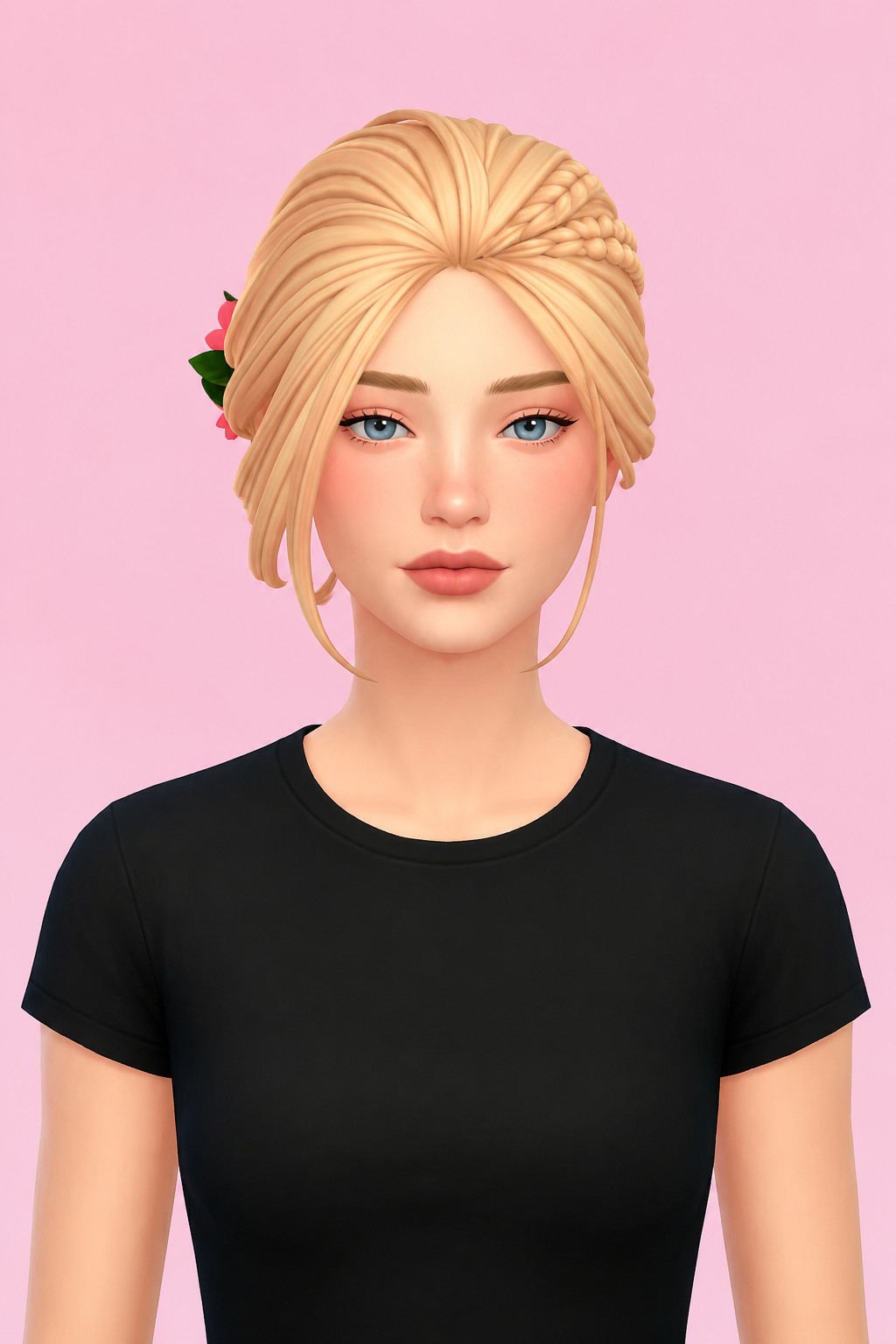 Hair Bree custom content (CC) for Sims 4 by LamaLamaLove