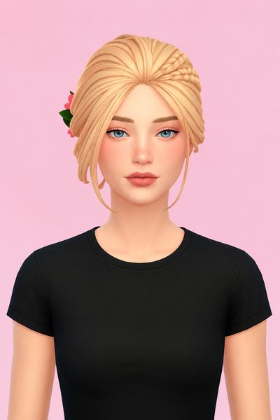 Hair Bree custom content (CC) for Sims 4 by LamaLamaLove