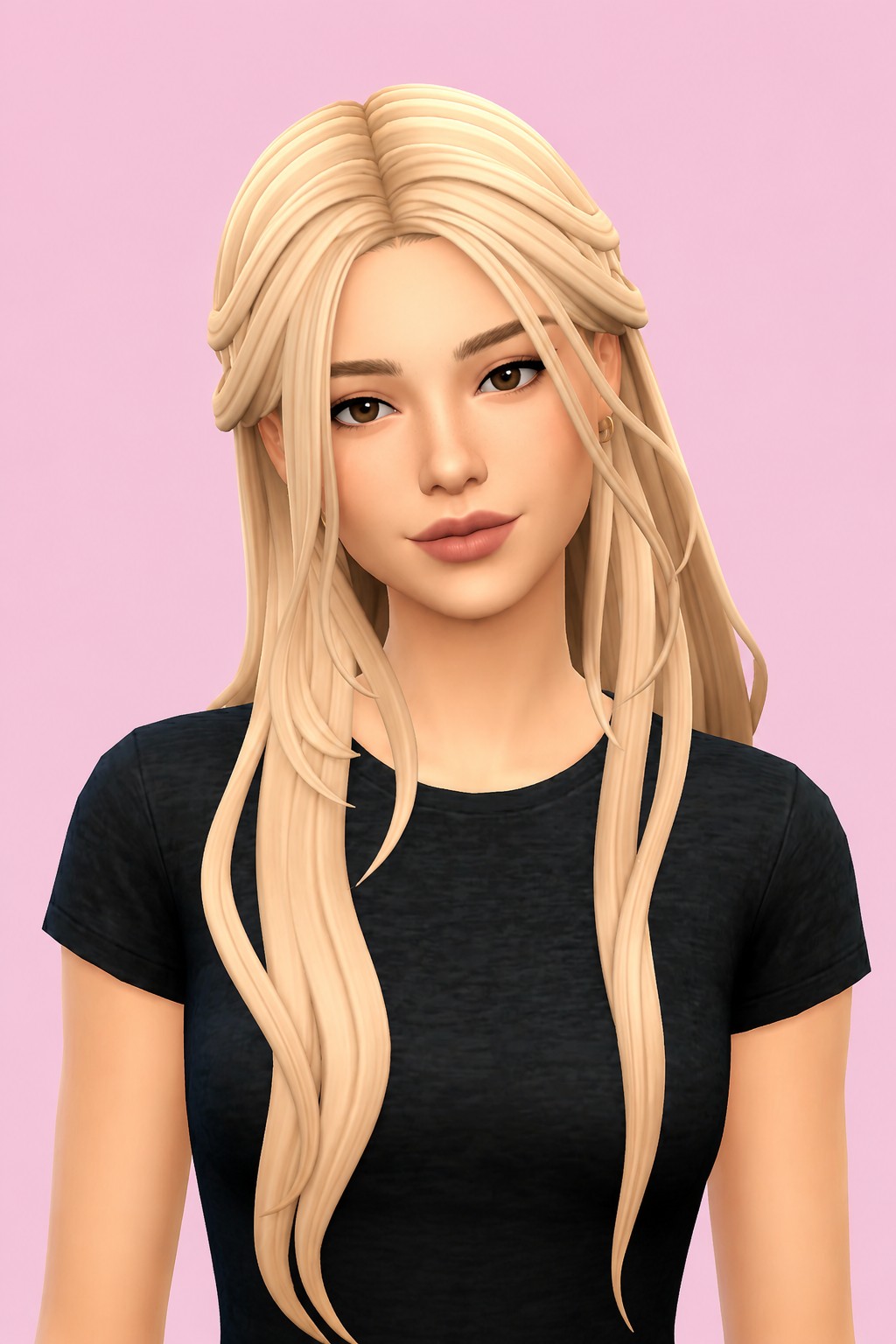 Hair Cierra custom content (CC) for Sims 4 by LamaLamaLove