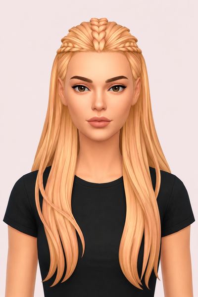 Hair Tarina custom content (CC) for Sims 4 by LamaLamaLove