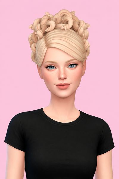 Hair Ursella custom content (CC) for Sims 4 by LamaLamaLove