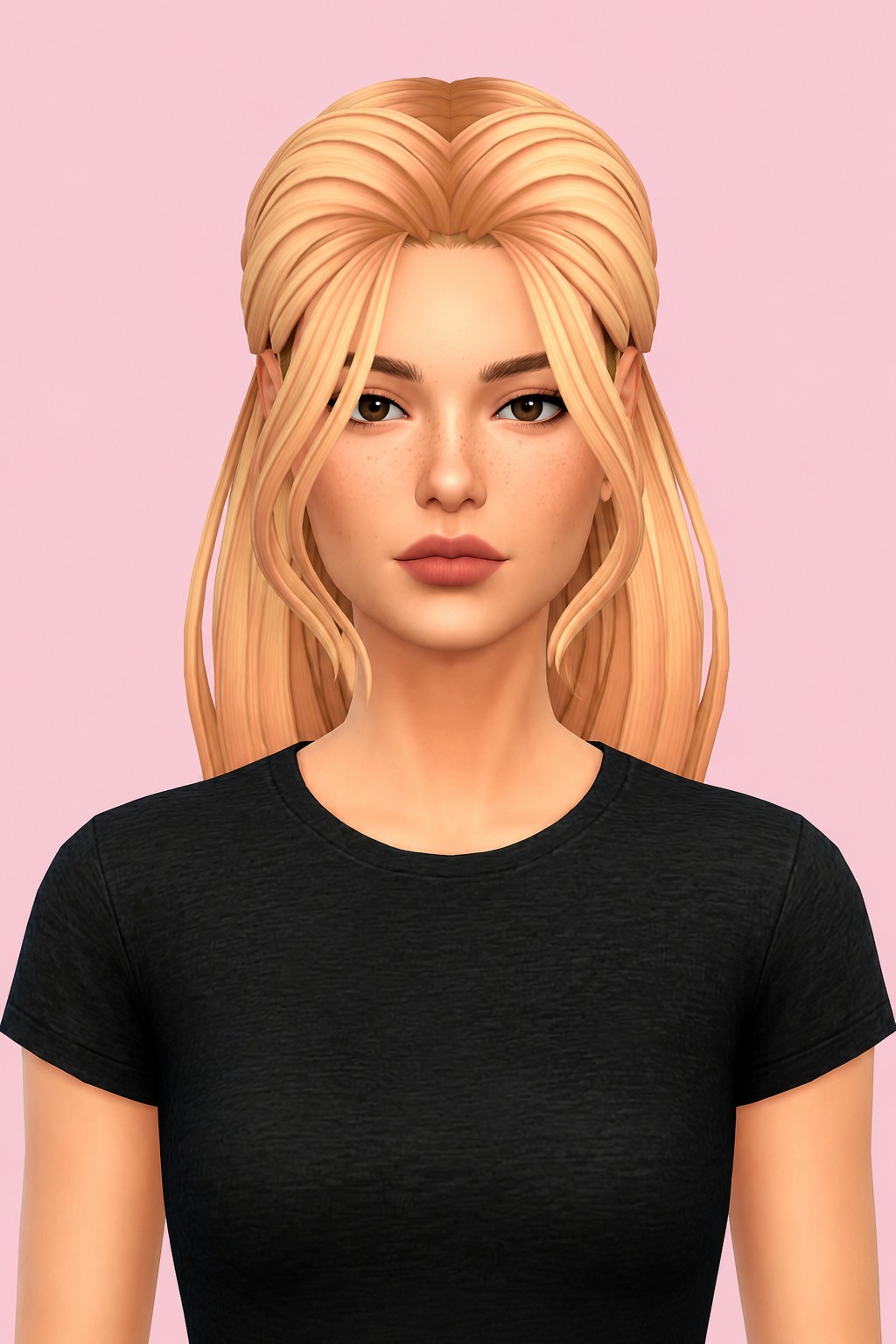Hair Lillia custom content (CC) for Sims 4 by LamaLamaLove
