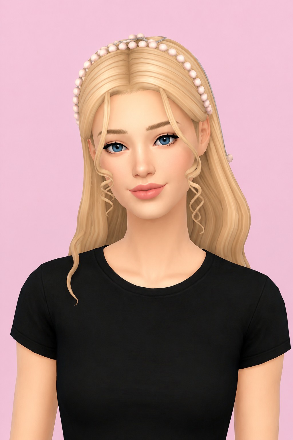 Hair Helena custom content (CC) for Sims 4 by LamaLamaLove