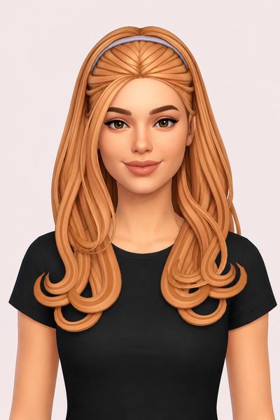 Hair Fanny custom content (CC) for Sims 4 by LamaLamaLove