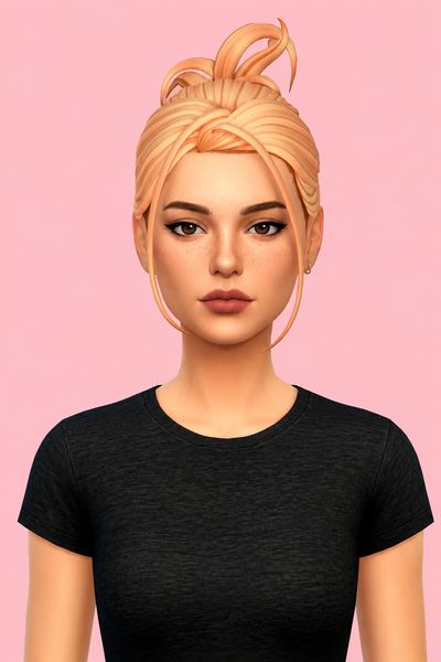 Hair Fleurette custom content (CC) for Sims 4 by LamaLamaLove