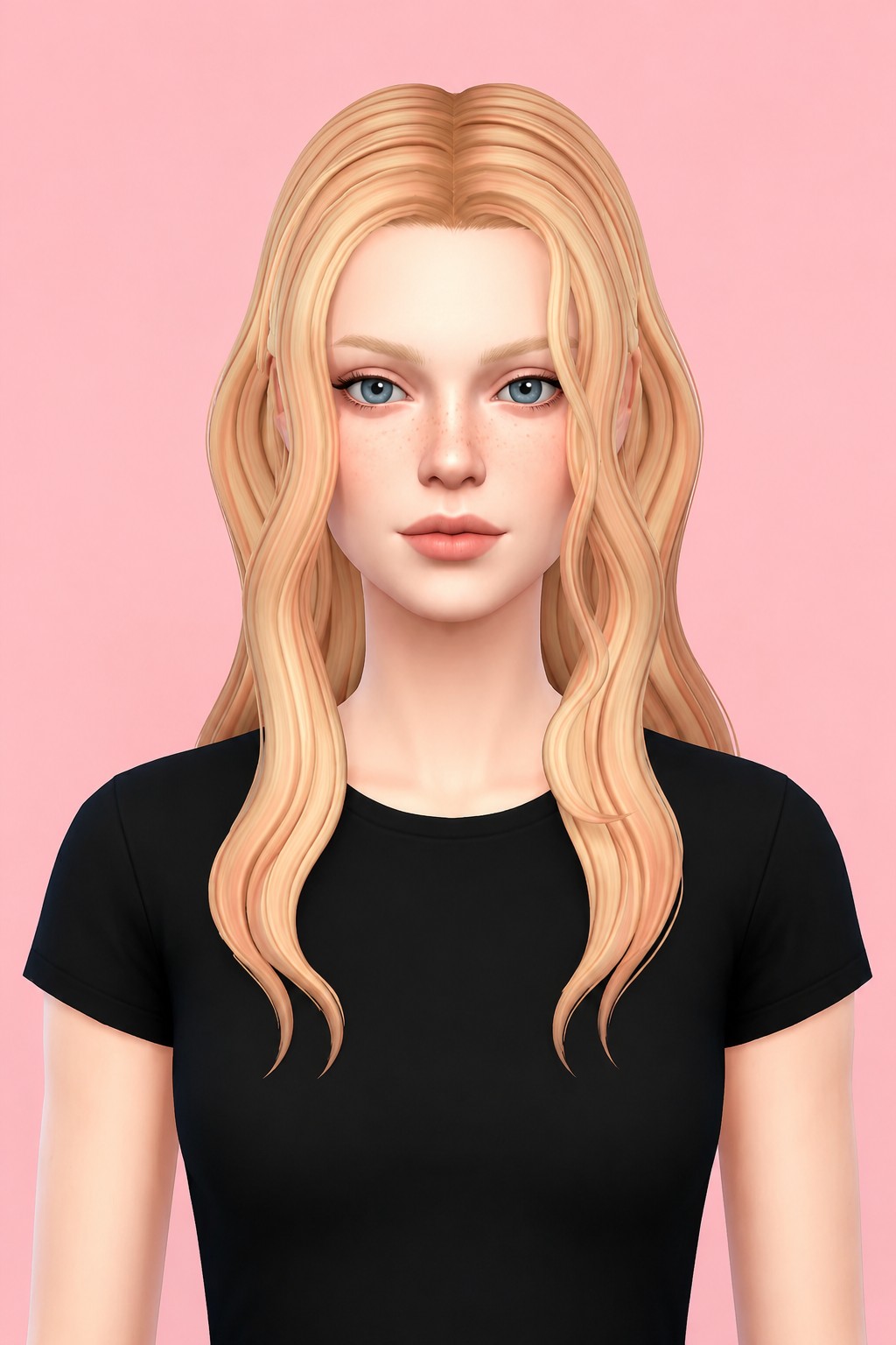 Hair Luana custom content (CC) for Sims 4 by LamaLamaLove