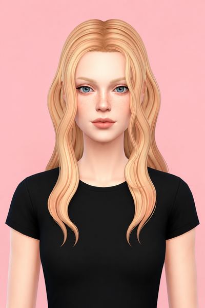 Hair Luana custom content (CC) for Sims 4 by LamaLamaLove
