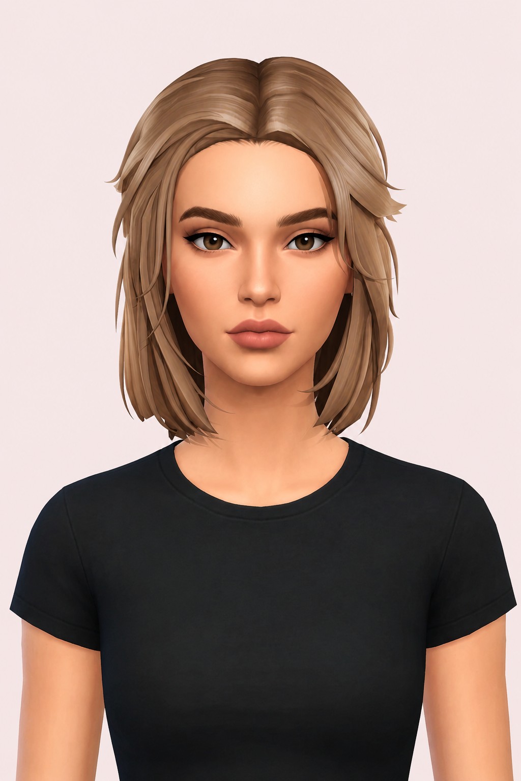 Eliza Hair (Revamped) custom content (CC) for Sims 4 by johnnysims