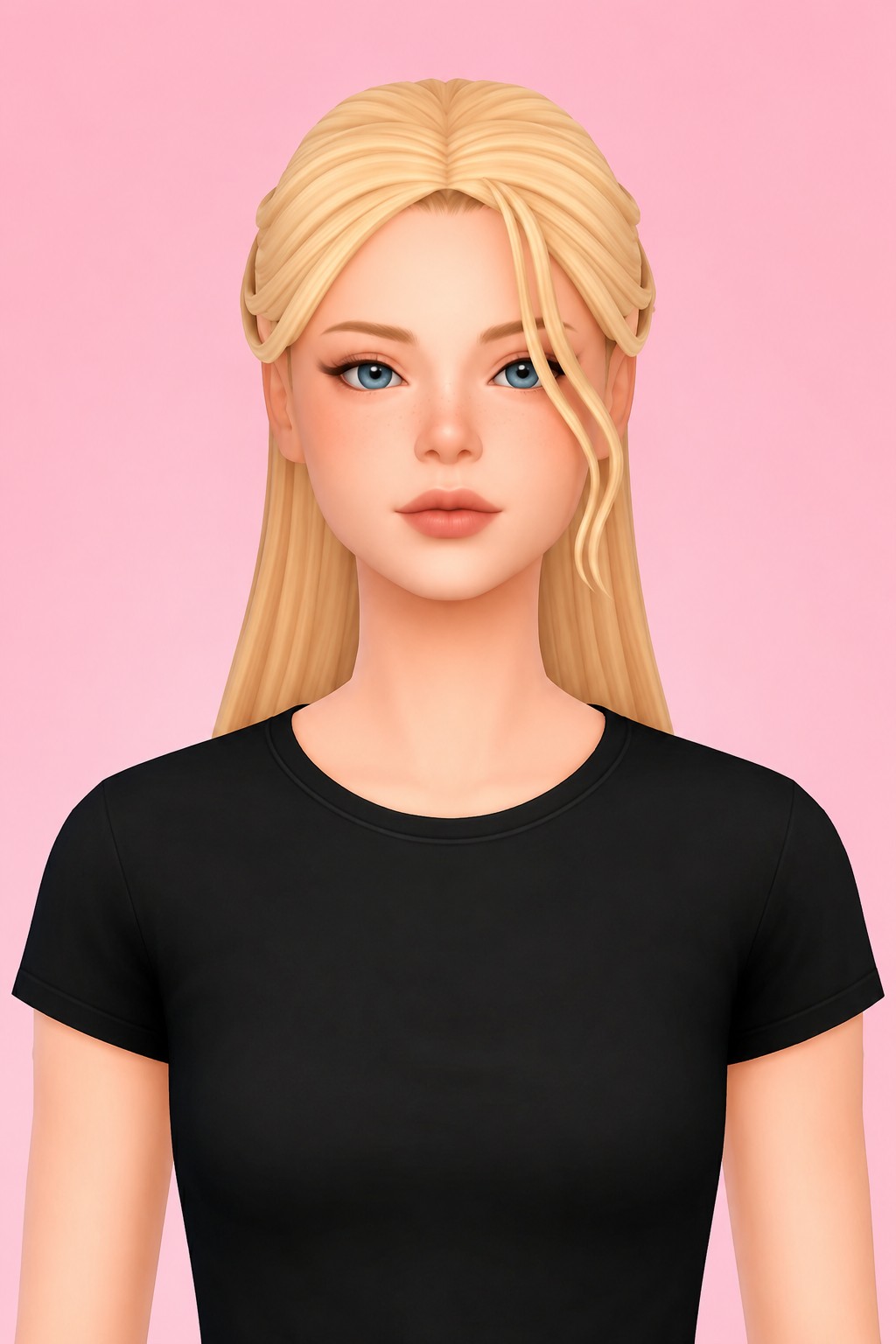 Hair Corynn custom content (CC) for Sims 4 by LamaLamaLove