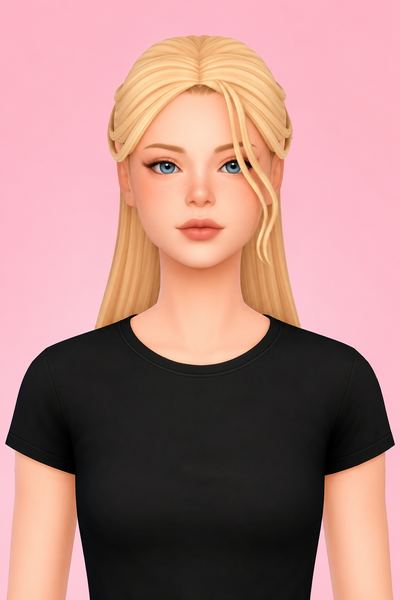 Hair Corynn custom content (CC) for Sims 4 by LamaLamaLove