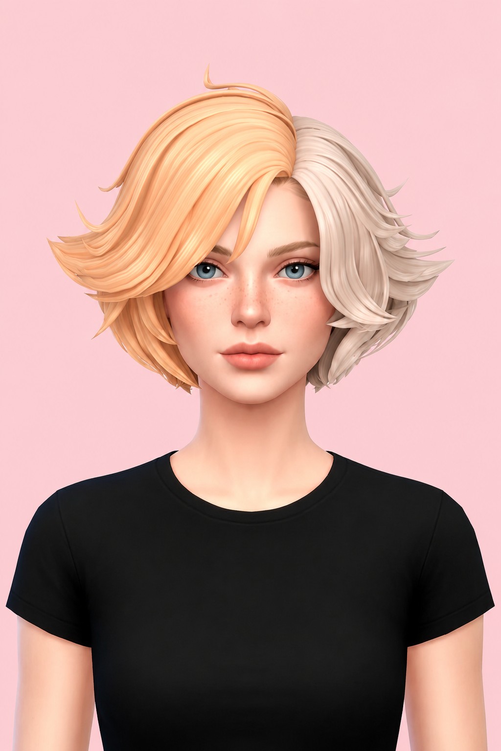 Hair Luna Snow custom content (CC) for Sims 4 by LamaLamaLove