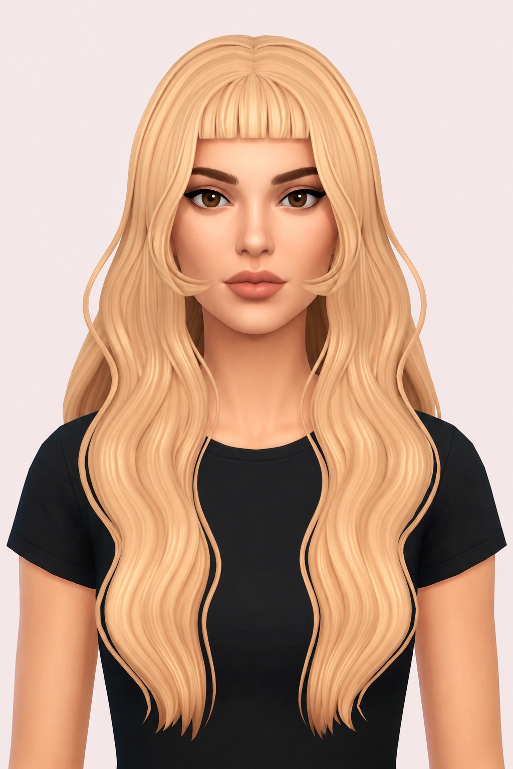 Hair Evelynn custom content (CC) for Sims 4 by LamaLamaLove