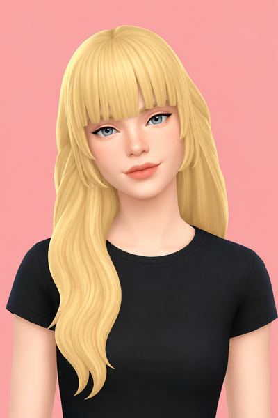 Hair Ingrid custom content (CC) for Sims 4 by LamaLamaLove