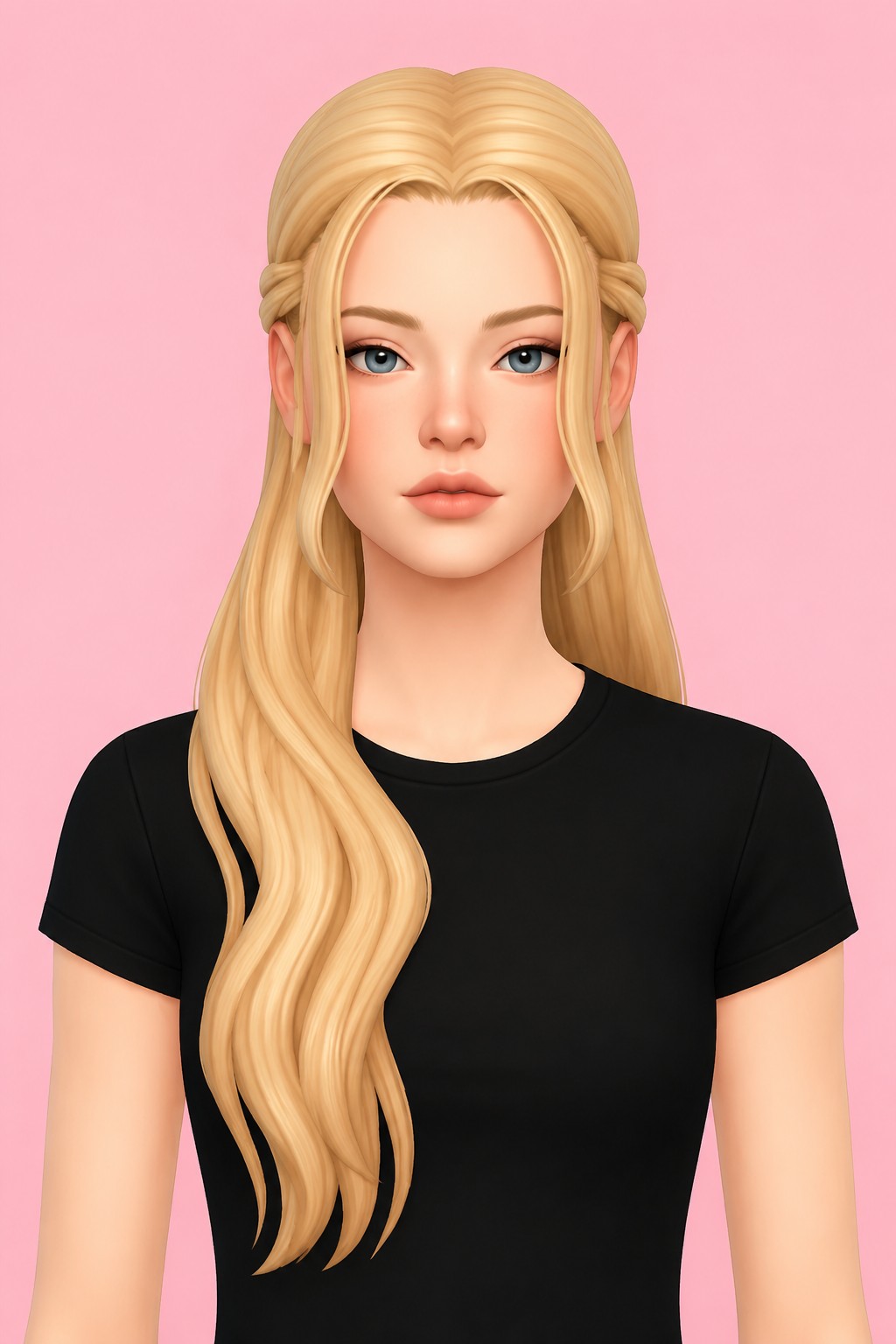 Hair Lesia custom content (CC) for Sims 4 by LamaLamaLove