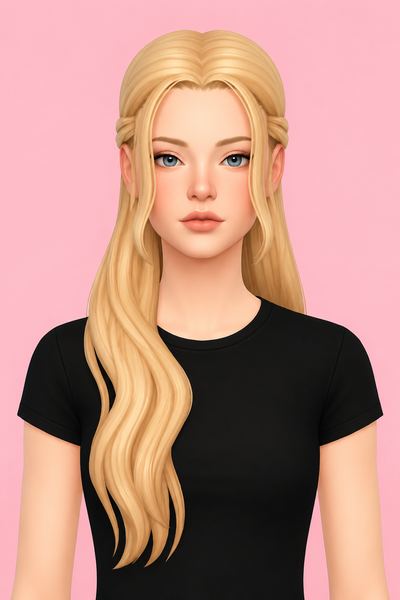 Hair Lesia custom content (CC) for Sims 4 by LamaLamaLove