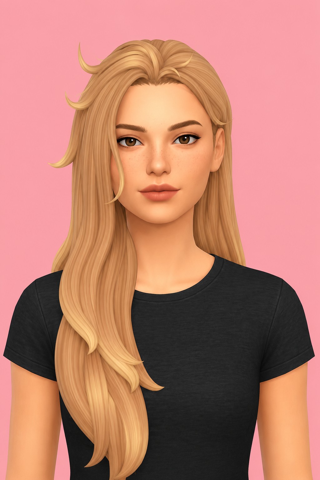 Hair Evangeline custom content (CC) for Sims 4 by LamaLamaLove
