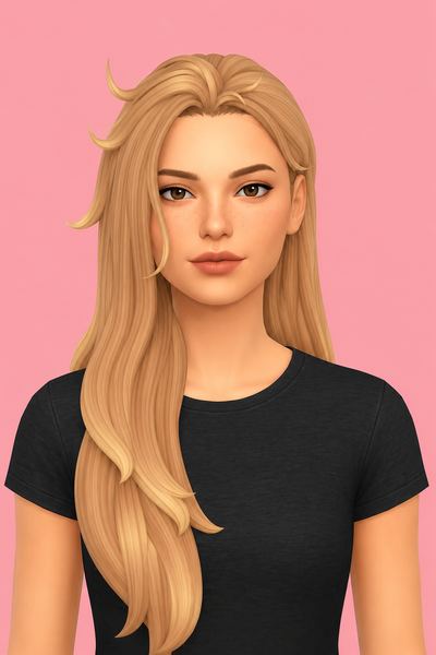 Hair Evangeline custom content (CC) for Sims 4 by LamaLamaLove