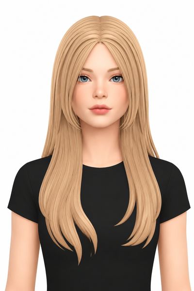 Hair Jazlyn custom content (CC) for Sims 4 by LamaLamaLove