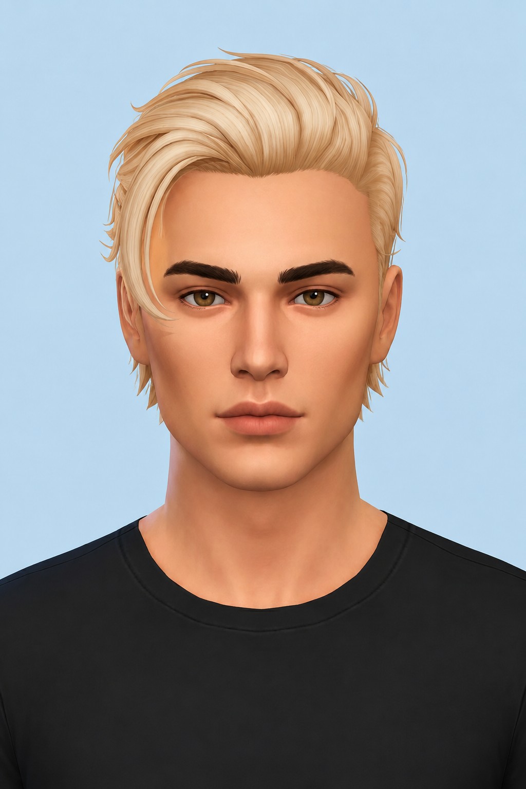 Troy Hair (Revamped) custom content (CC) for Sims 4 by johnnysims