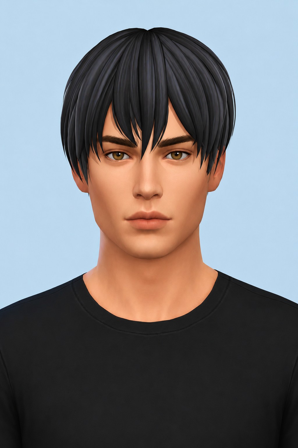 Nobuchika Hair custom content (CC) for Sims 4 by johnnysims