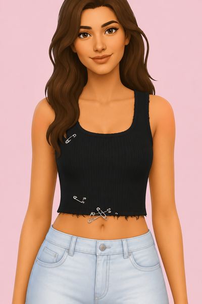 Skeleton Top custom content (CC) for Sims 4 by evellsims
