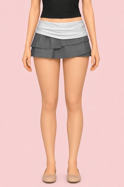 Layered Skirt custom content (CC) for Sims 4 by JINOSIMS