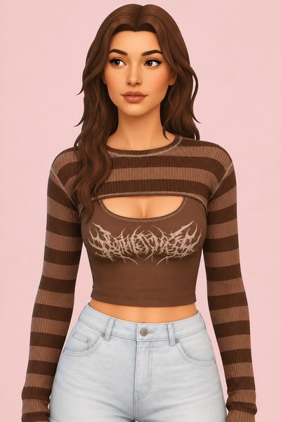 Momo Sweater With top custom content (CC) for Sims 4 by babyetears