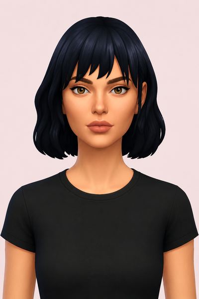 Baudelaire bob custom content (CC) for Sims 4 by greenllamas