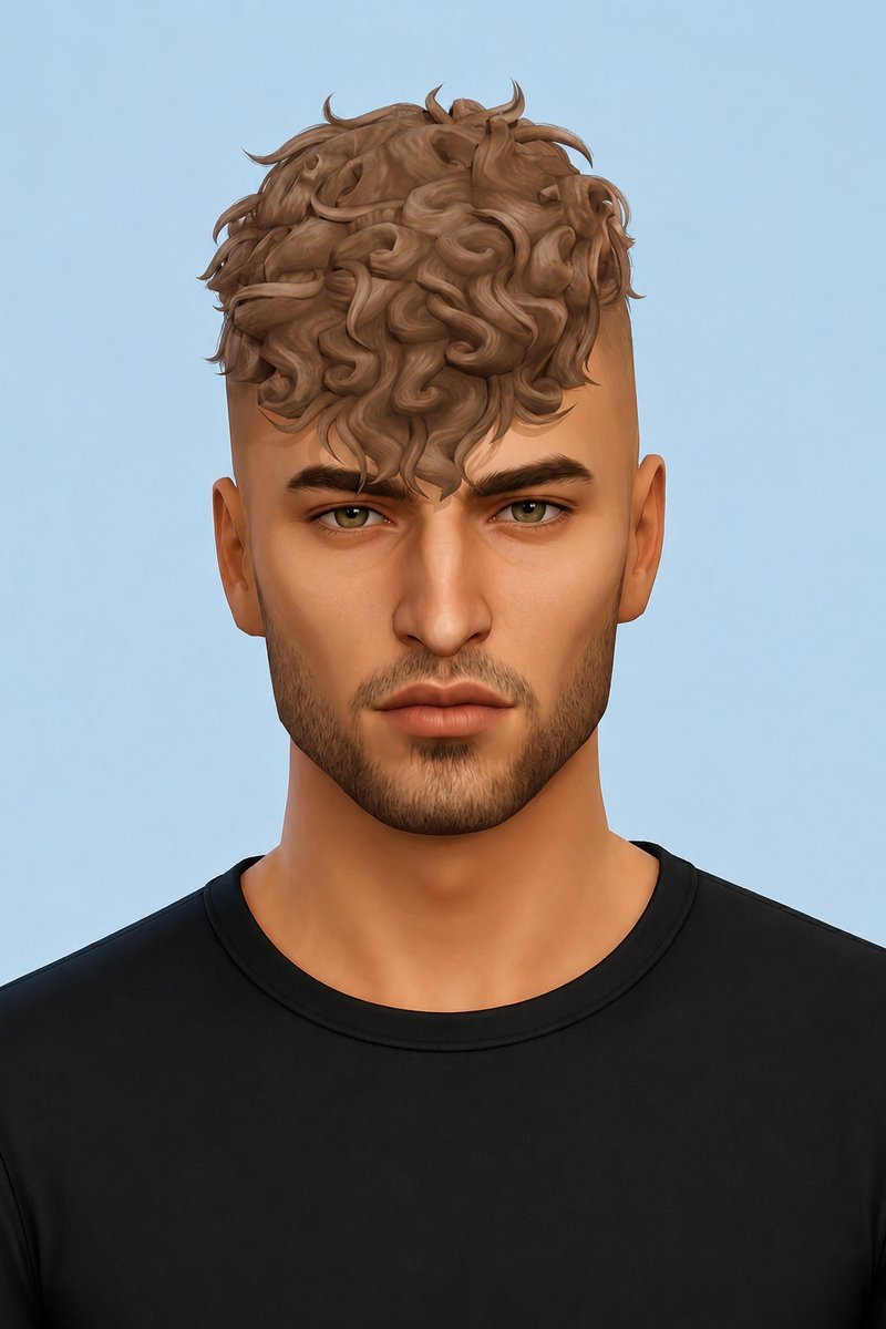 Lorenzo Hair custom content (CC) for Sims 4 by johnnysims
